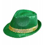 Αποκριάτικο Αξεσουάρ Καπέλο Φεντόρα πράσινο με Πούλιες